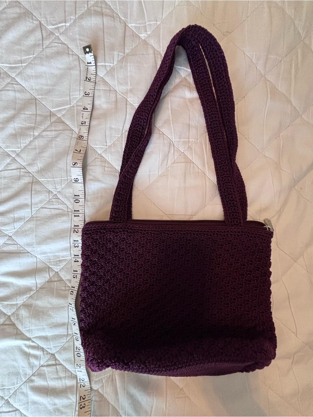 The Sak Deep Plum/maroon Handwoven Crochet Shoulder Bag